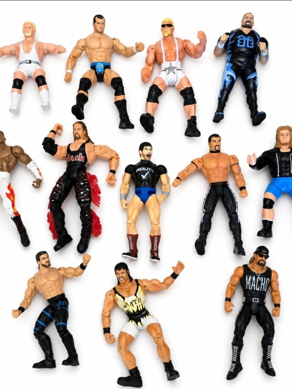 Poseable Kids Wrestling Action Figures - Mixed Blue, Black, White